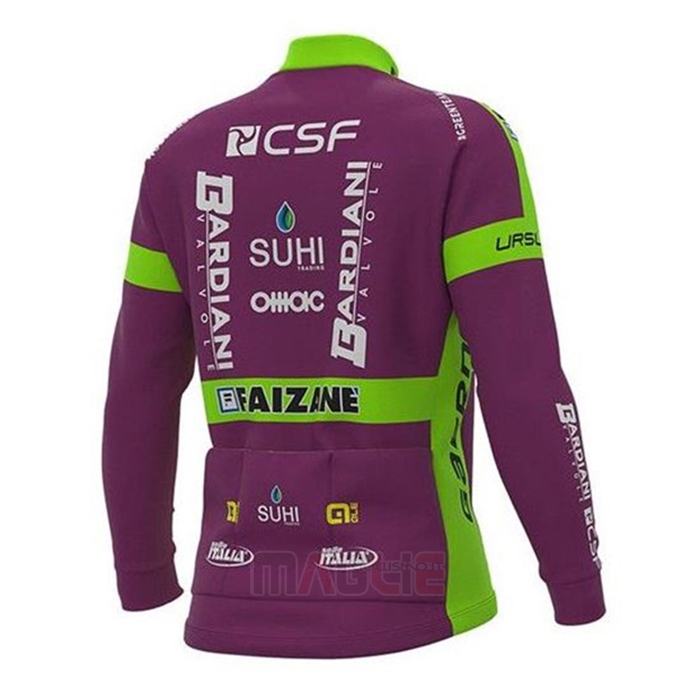 Maglia Bardiani Csf Manica Lunga 2020 Viola Bianco